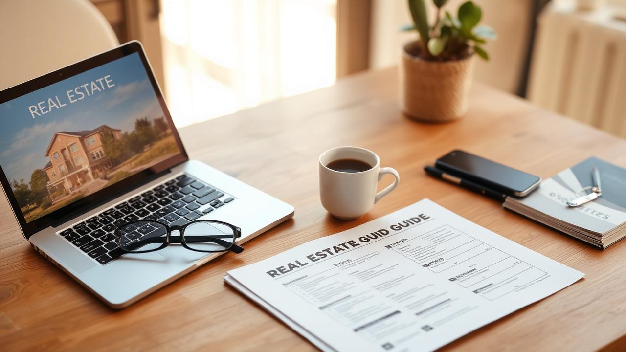 Guides et documents immobiliers sur un bureau